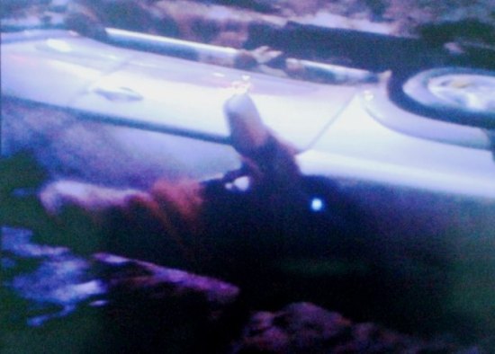 La Toyota RAV4 gisant dans le fossé. Ph B.B.